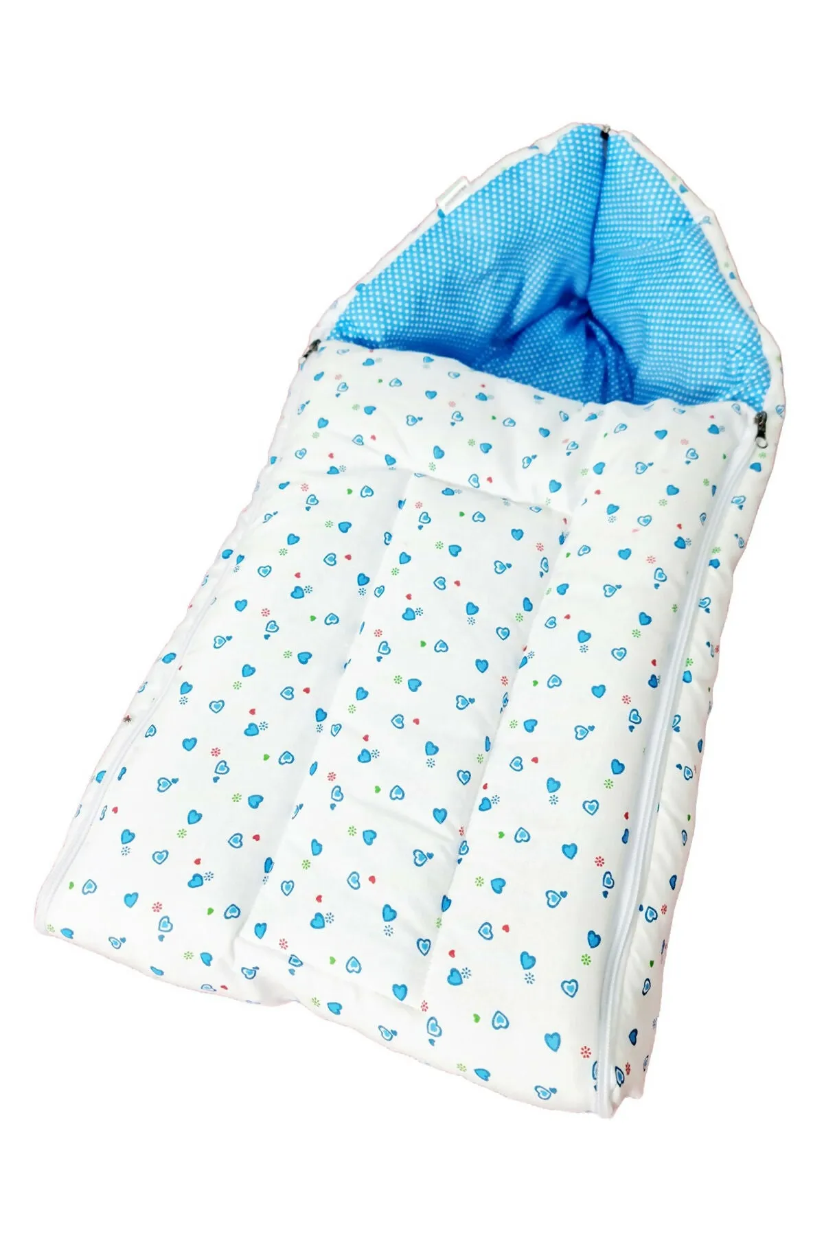 Baby Cotton Printed Sleeping Bag with Zip - Pack of 1 (Sky blue)