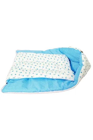Baby Cotton Printed Sleeping Bag with Zip - Pack of 1 (Sky blue)