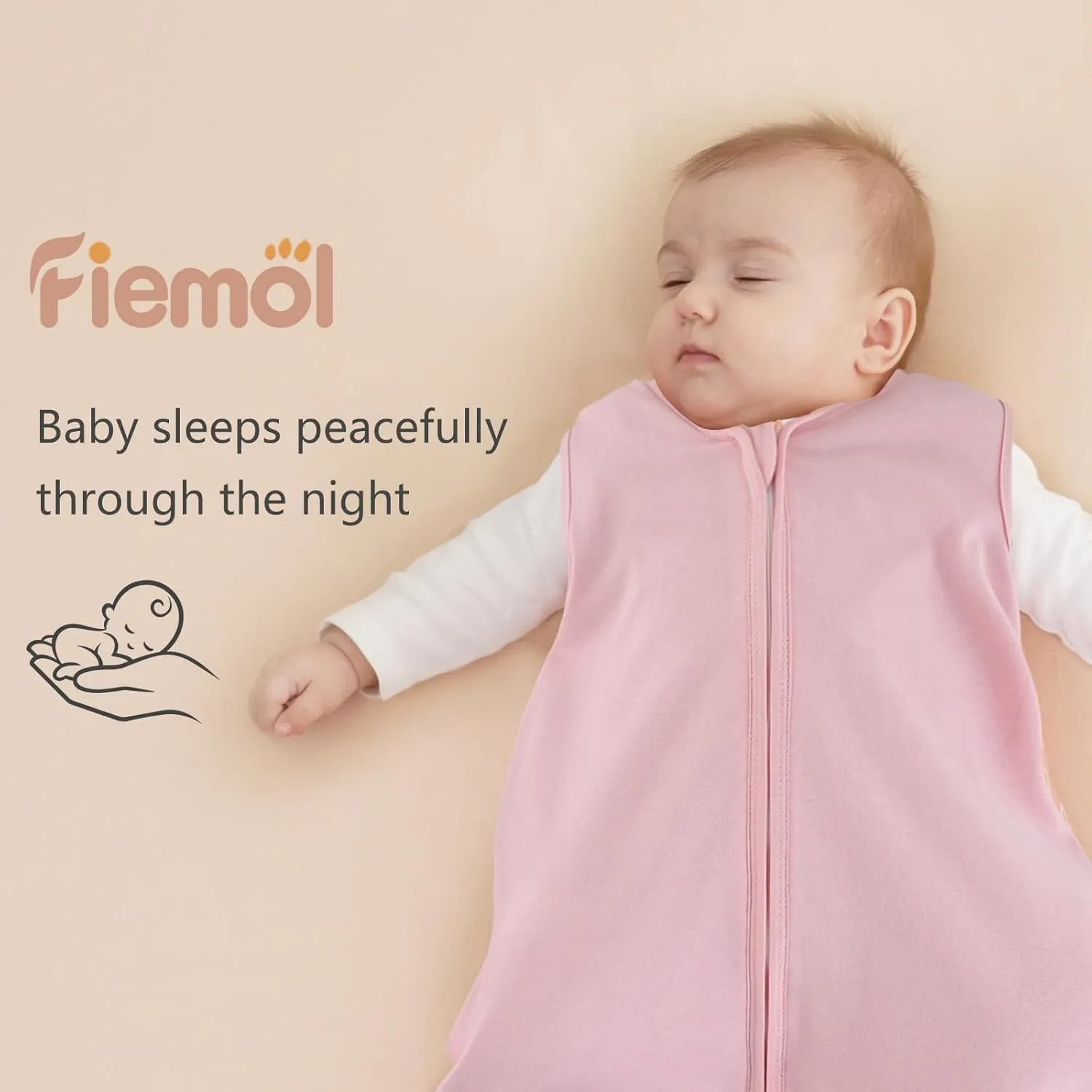 Baby Sleep Sack 0-6 months, 100% Cotton Sleeping Sack for Newborn and Infant, 3 Pack Baby Wearable Blanket, 0.5 Tog Lightweight Double Zipper Sleep Bag Pink Butterfly