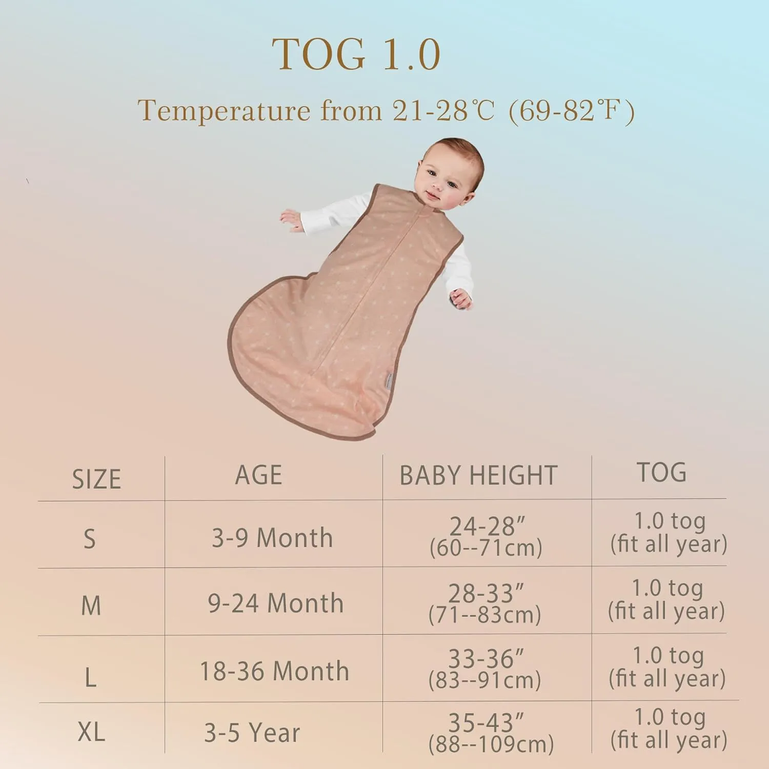 Baby Sleep Sack Natural Cotton Toddler Wearable Blanket 2-3T 36 Months Sleeveless 4 Season Lightweight Unisex 18-24M Tog 1.0 Sleeping Bag Large Transition Kid Soft Cosy