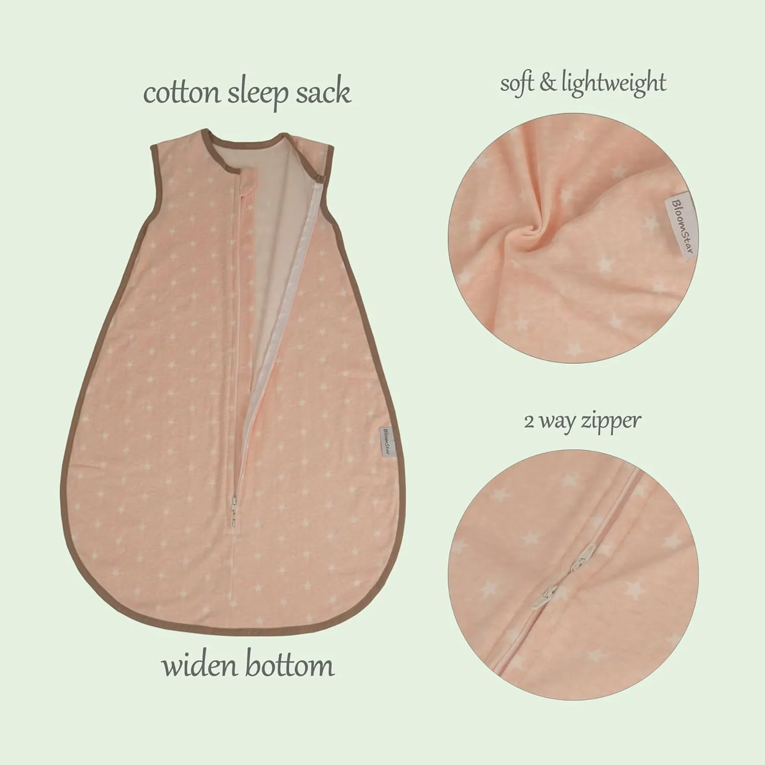 Baby Sleep Sack Natural Cotton Toddler Wearable Blanket 2-3T 36 Months Sleeveless 4 Season Lightweight Unisex 18-24M Tog 1.0 Sleeping Bag Large Transition Kid Soft Cosy
