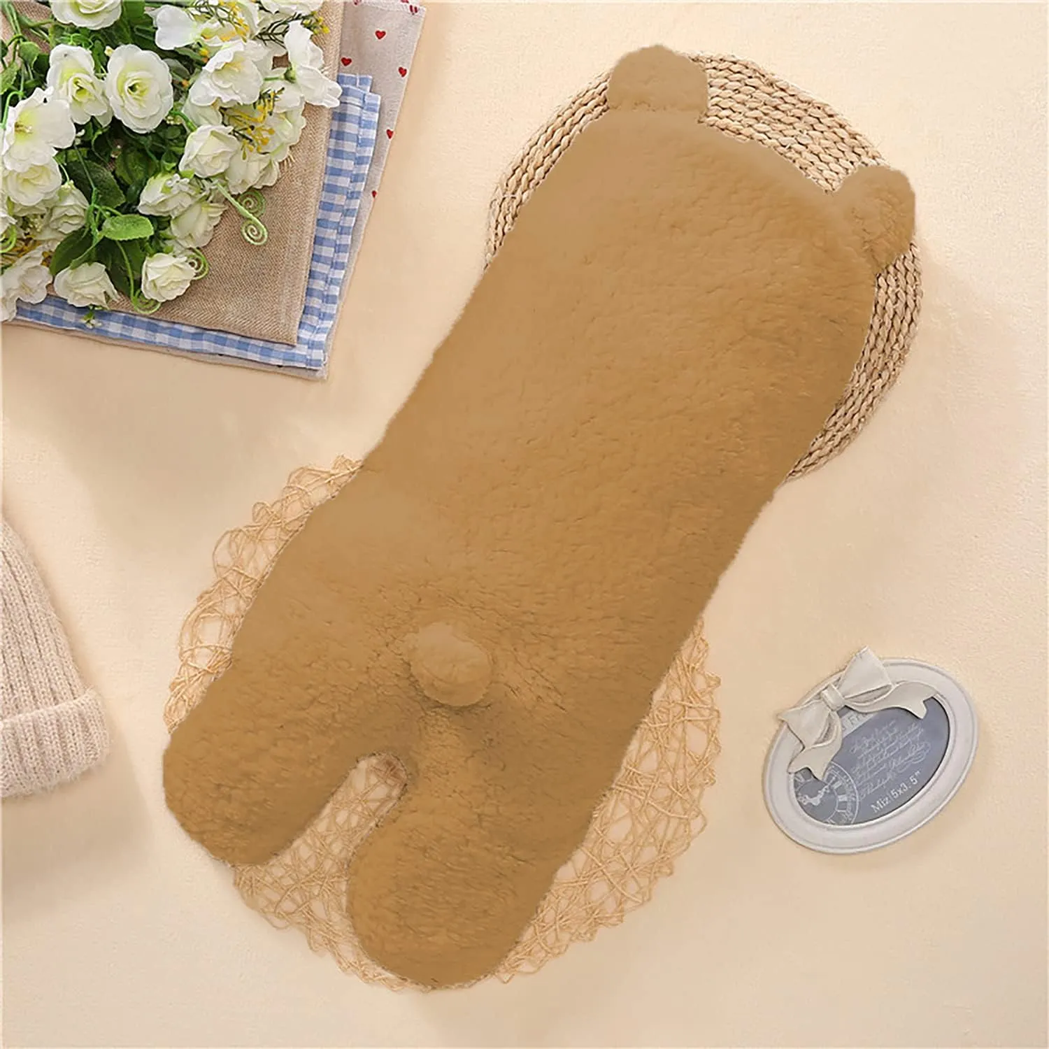 Baby Swaddle Blanket Boys Girls Cute Bear Plush Essential Receiving Blanket Ultra-Soft Newborn Registry Sleeping Wraps for Infant 0-6 Months - Brown