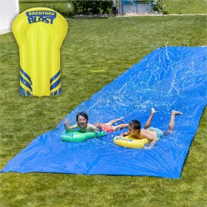 BACKYARD BLAST Giant Slip and Slide for Adults and Kids - Heavy Duty Large Slip n Slide Water Slide for Kids Backyard Outdoor Water Play Includes Inflatable Riders