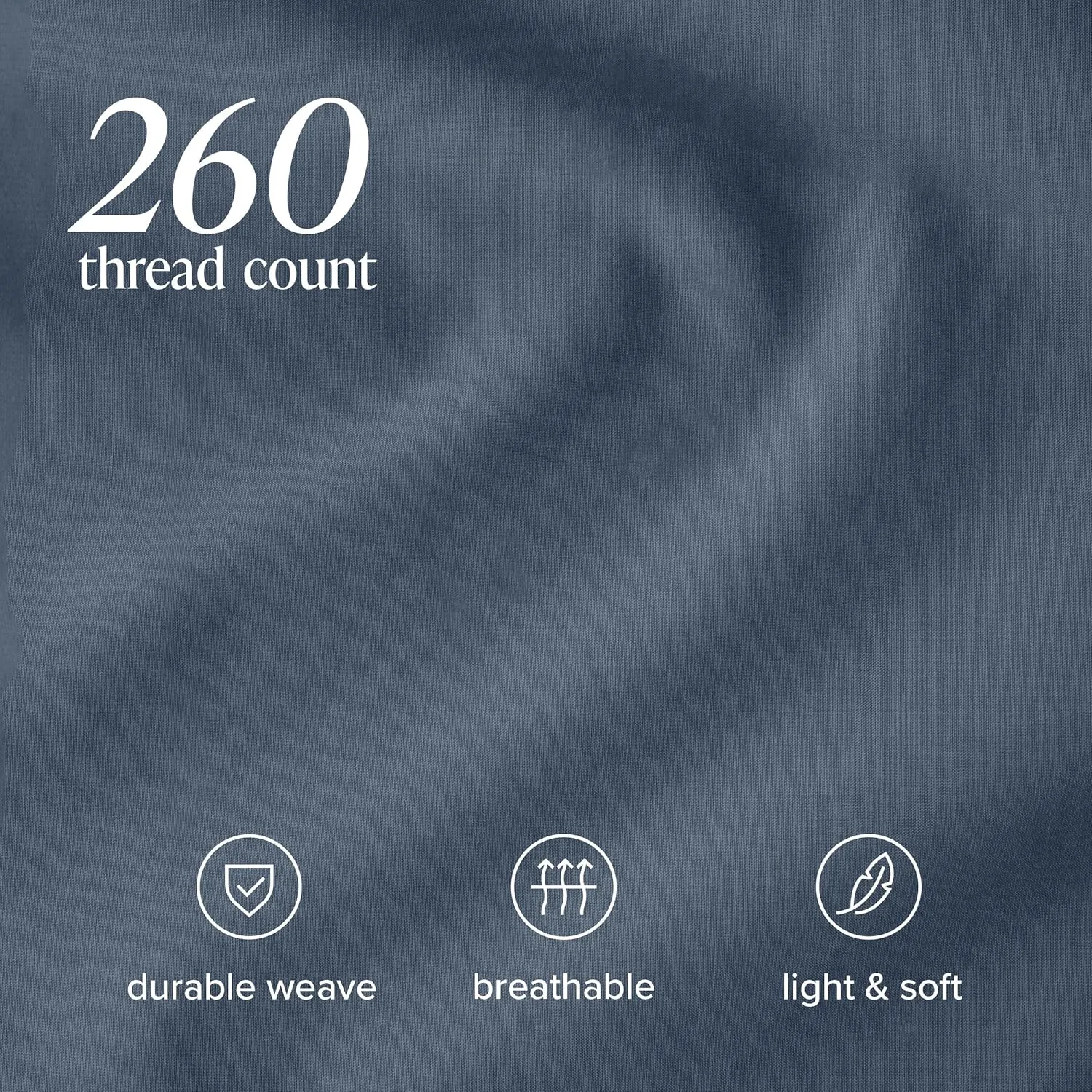 Bare Home 100% Organic Cotton Queen Fitted Sheet - Crisp Percale Weave - 260 Thread Count - Lightweight & Breathable - Deep Pocket Fitted Sheet (Queen, Bering Sea)