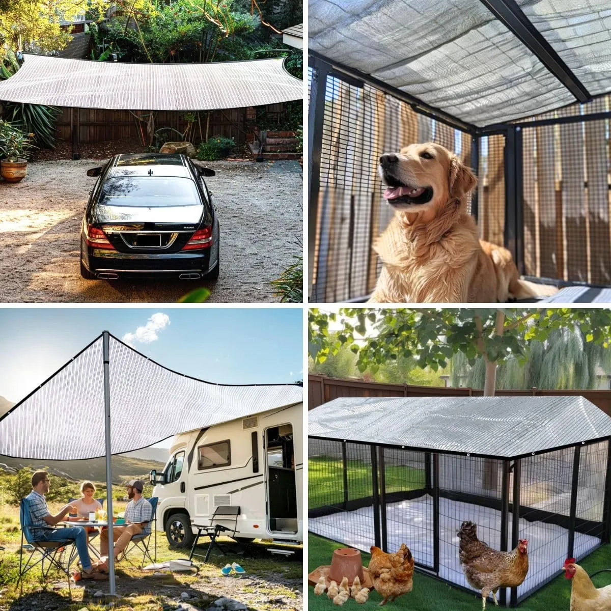 BeGrit Aluminet Shade Cloth 95%-99% Aluminum Shade Cloth Sun Reflective Tarp for Garden, Patio, Greenhouse, Pergola, Car, Kennel Shade 10x20ft