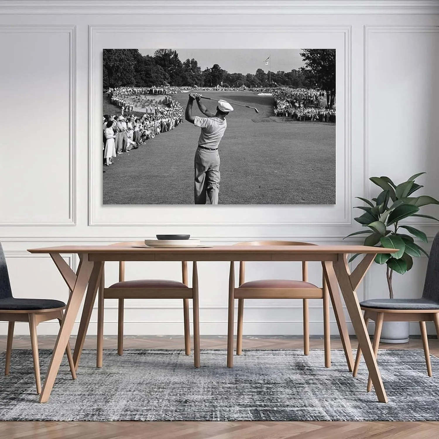Ben Hogan Golf First Iron Shot Wall Art Poster Scroll Canvas Painting Picture Living Room Decor Home UnFramed,16x24inch(40x60cm)