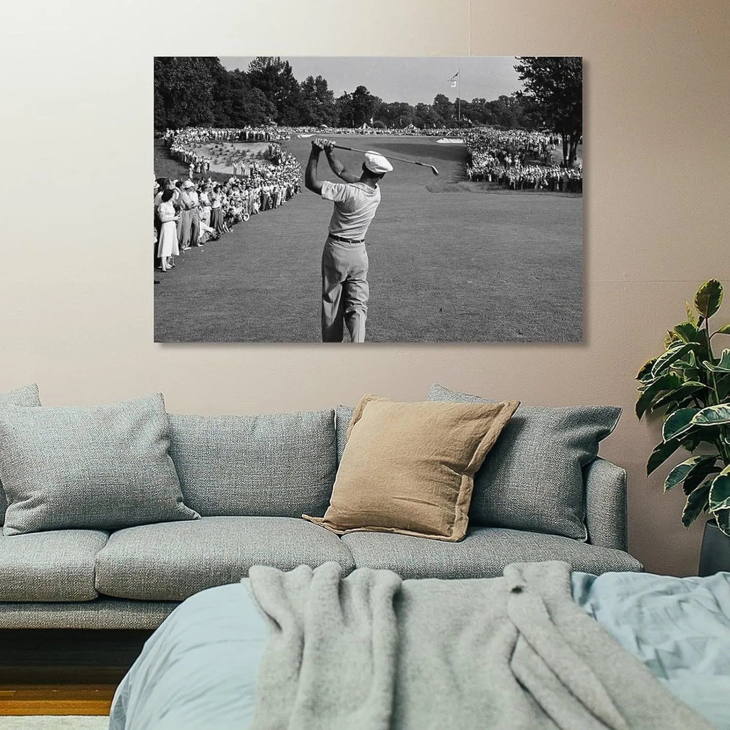 Ben Hogan Golf First Iron Shot Wall Art Poster Scroll Canvas Painting Picture Living Room Decor Home UnFramed,16x24inch(40x60cm)
