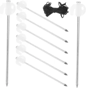 BESPORTBLE Fluorescent Floor Nail Set Tent Pegs Heavy Duty Tent Stakes for Beach Sand Camping Stakes Galvanized Steel