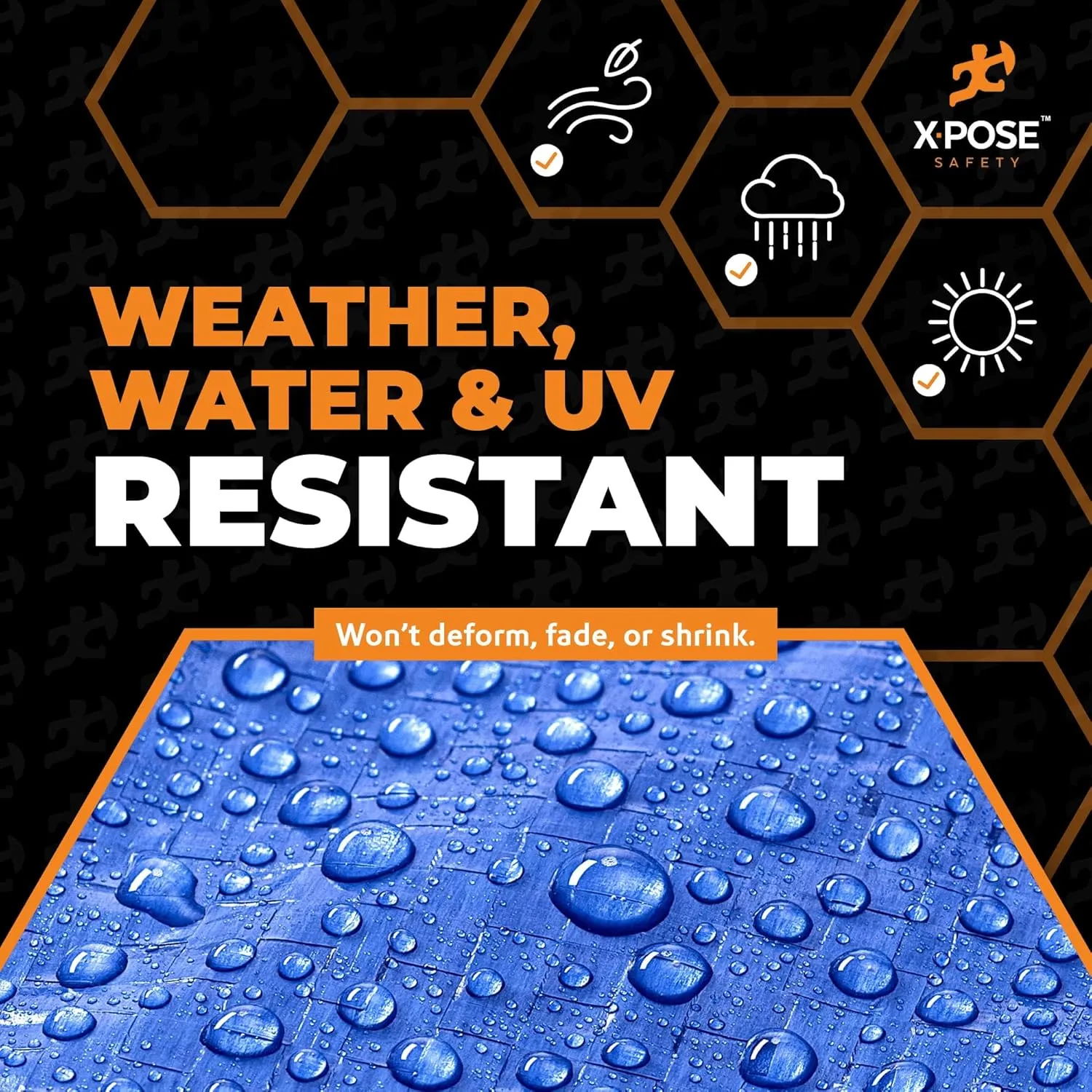 Better Blue Poly Tarp 50' x 100' - Multipurpose Protective Cover - Lightweight, Durable, Waterproof, Weather Proof - 5 Mil Thick Polyethylene - by Xpose Safety