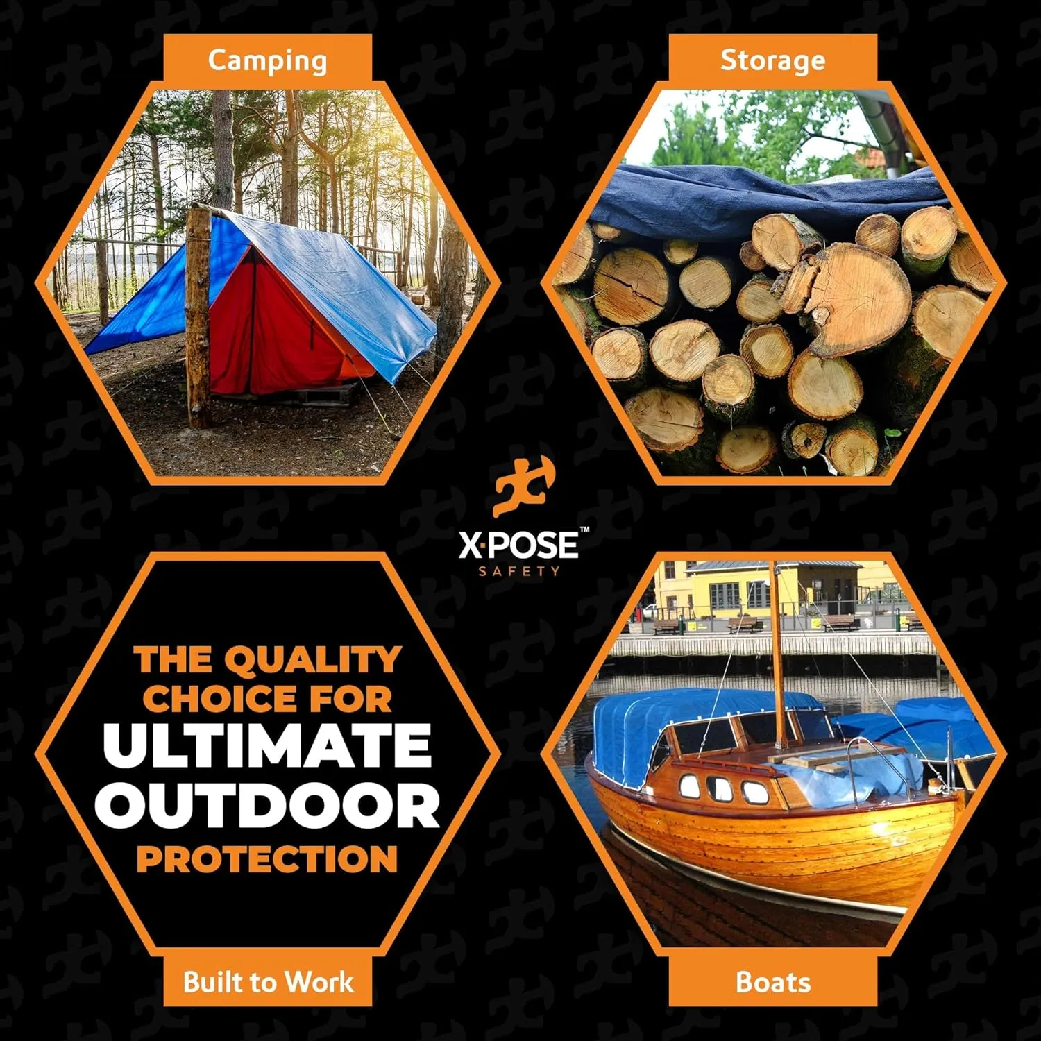 Better Blue Poly Tarp 50' x 100' - Multipurpose Protective Cover - Lightweight, Durable, Waterproof, Weather Proof - 5 Mil Thick Polyethylene - by Xpose Safety