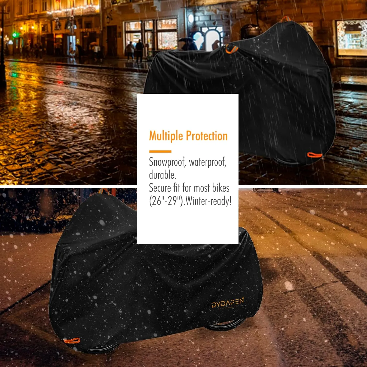 Bike Cover, DYDAPEN Bike Covers Outdoor Storage Waterproof 2 Bikes Protect from Rain Dust UV, 420D Heavy Duty Bicycle Cover for Ebike Electric Bike Mountain Road Bike (XXL for 2 Bike)