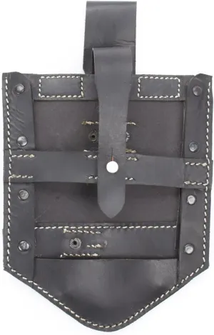 Black Leather Carry Cover for the German WWII Folding Shovel Klappspaten