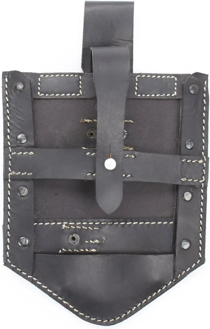 Black Leather Carry Cover for the German WWII Folding Shovel Klappspaten