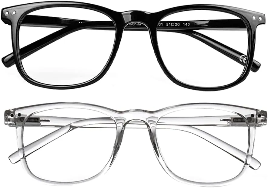 Blue Light Blocking Glasses, Blue Blocker Computer Glasses for Men Women, Anti Glare 400 UV & Eye Strain Fake Square Glasses