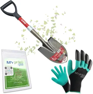 Bond LH015 Mini D Handle Shovel with My Garden Pool PH Soil Test Strips 20 ct, and My Garden Pool Superior Gardening Claw Gloves and Garden-IQ, Smart Gardening AI Assistant!