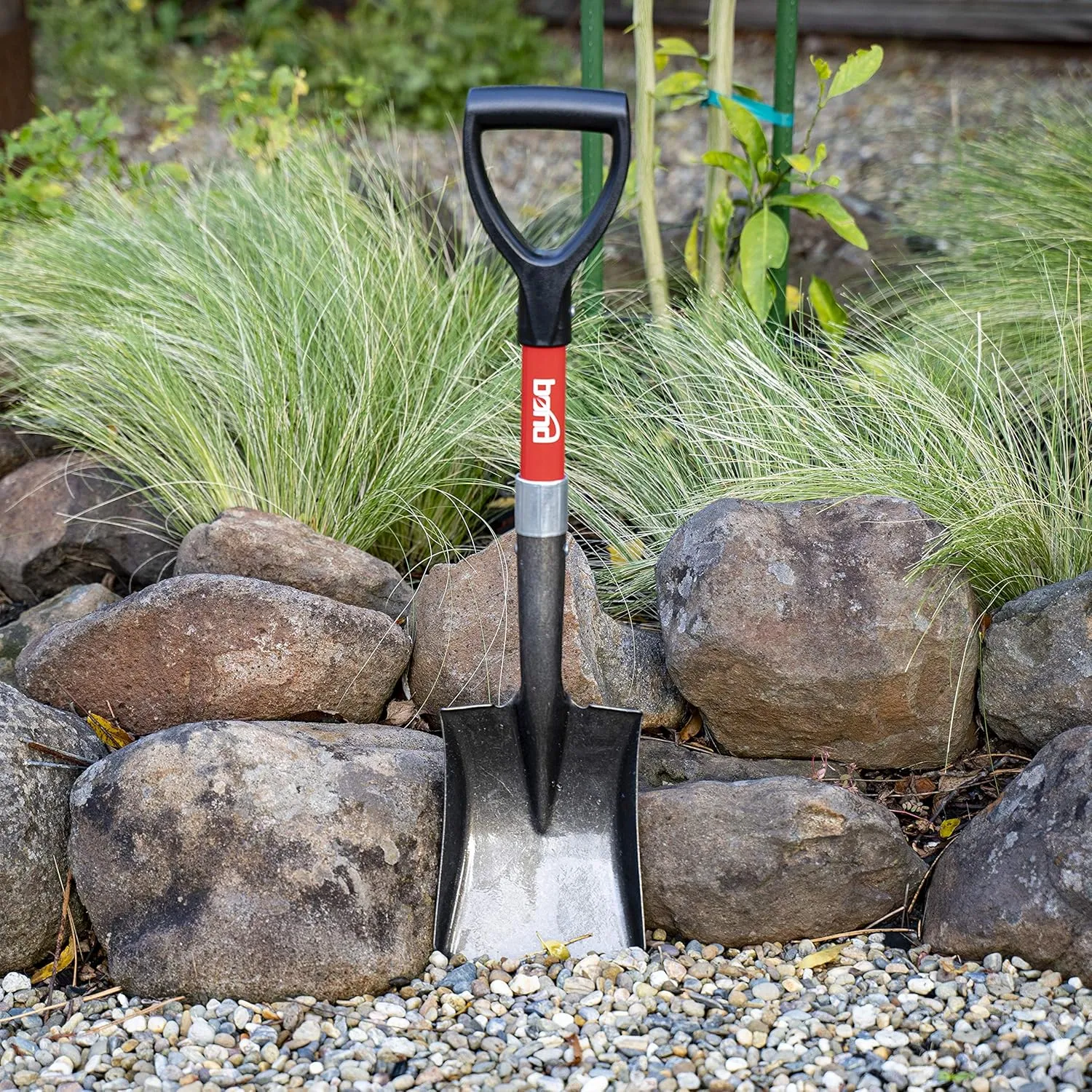 Bond Manufacturing LH047 Mini D-Handle Square Head Shovel, 1-PACK, Red/Black