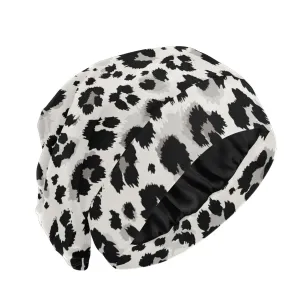 Bonnet Sleep Cap Hair Wrap Cover for Sleeping Satin Lined Head Wrap Nurse Cap Night Cap Slouchy Beanie for Men Women Animal Print Leopard