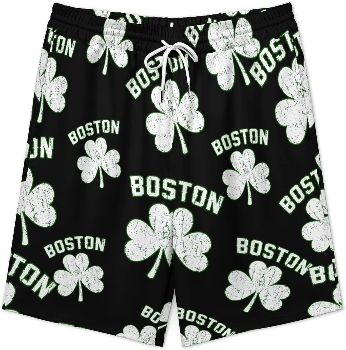 Boston Shamrocks Men's Athletic Shorts Jersey Pocket Lounge Weekend Short