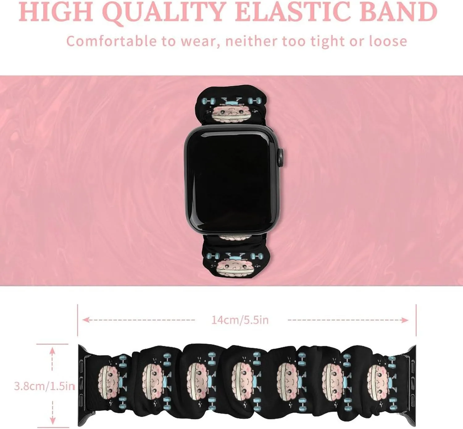 Brain Lifting Weights Fashion Watch Strap Scrunchies Wristbands Compatible With IWatch Series