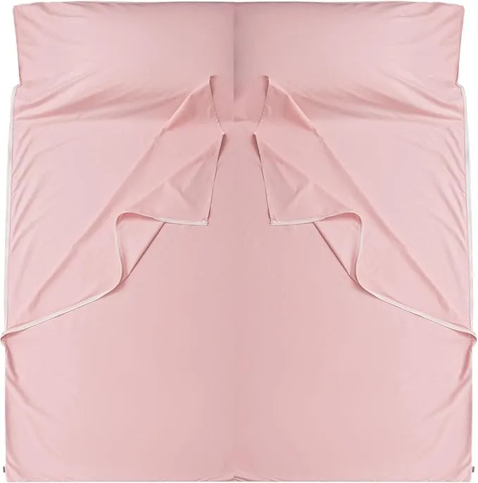 Brand - GANNAFEE Cotton Sleeping Bag Liner with Zipper - 100% Cotton Travel Sheet Sleep Sack Adult - Travel Sleeping Bag for Hotels Camping Hiking