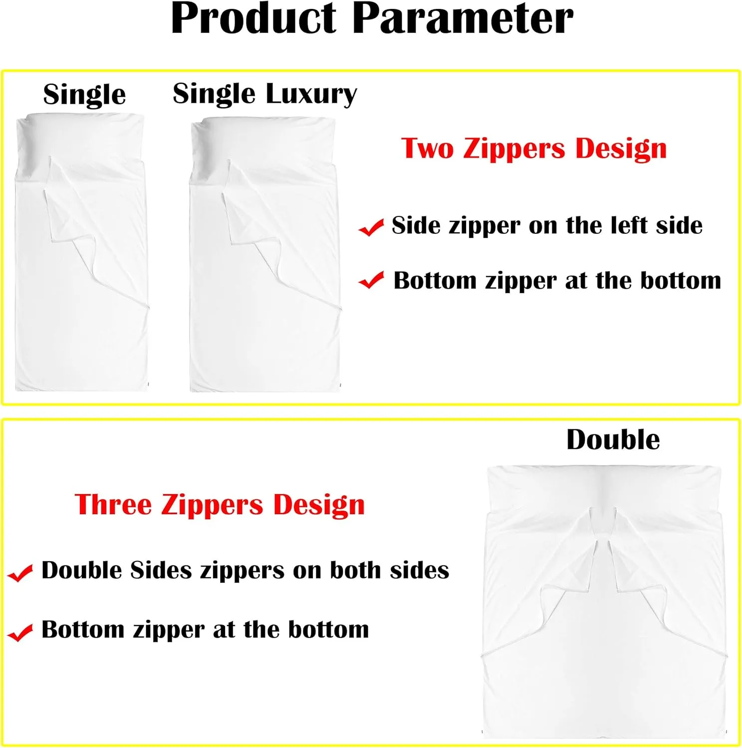 Brand - GANNAFEE Cotton Sleeping Bag Liner with Zipper - 100% Cotton Travel Sheet Sleep Sack Adult - Travel Sleeping Bag for Hotels Camping Hiking