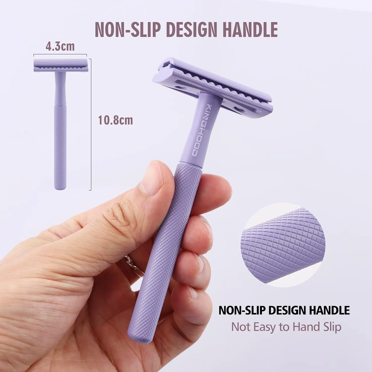 Brass Single Blade Razor for Gentle & Close Shave - Double Edge Safety Razor with 10 Blade Refills, Long Handle,Weighted Razor,Eco-Friendly & Less Irritation Perfect for Sensitive Skin