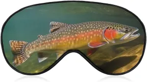 Brook Trout Fly Fishing Sleep Eye Mask Shading Light Sleep Mask with Adjustable Buckle Strap Sleep Masks Comfortable Super Soft for Travel Nap Meditation