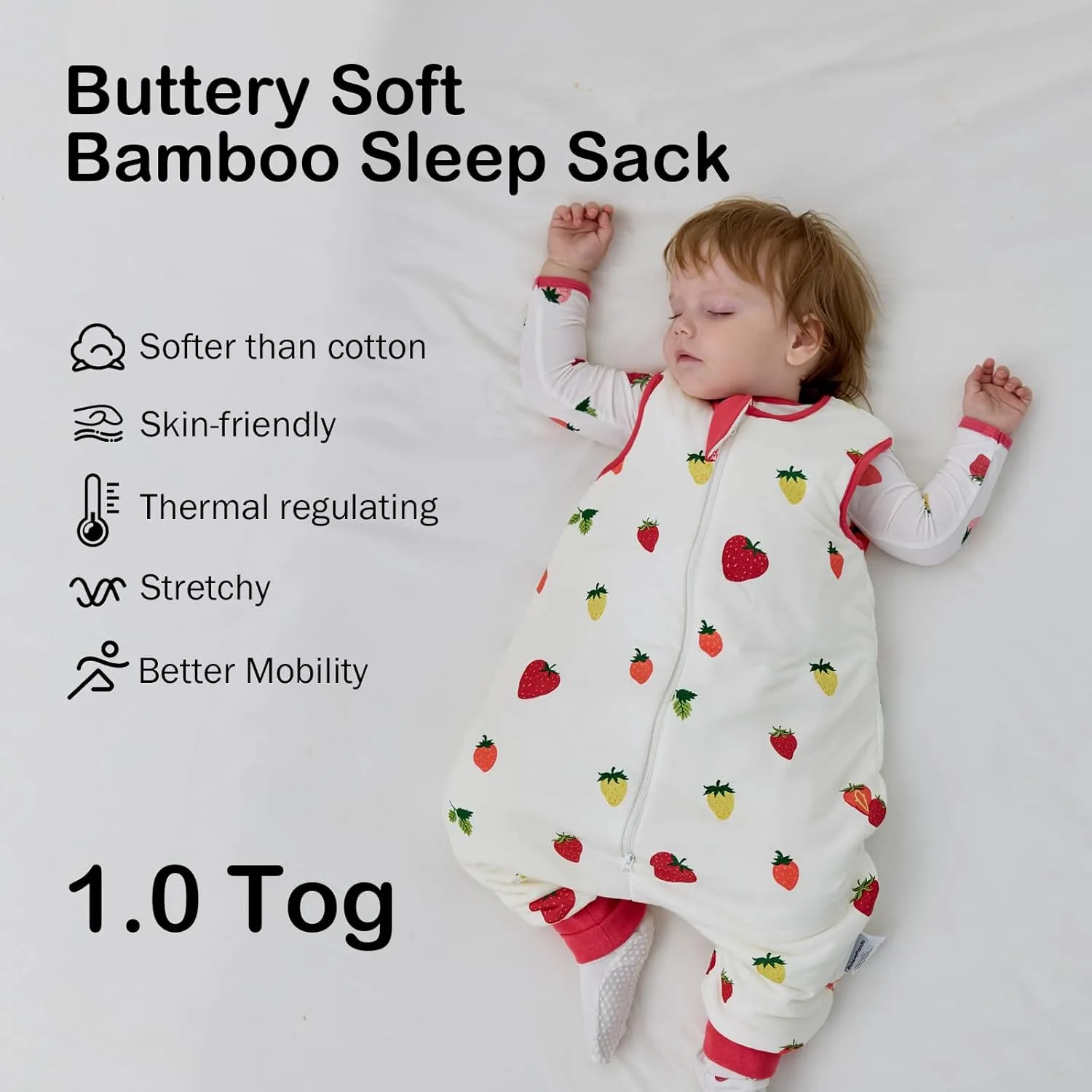 BubblePanda Rayon Made from Bamboo Toddler Sleep Sack with Feet 24-36 Months 1.0 Tog Ultra Soft Toddler Sleeping Sack 2t-3t Sleep Bag Walker Quilted Wearable Blanket with Legs 2-Way Zipper Lightweight