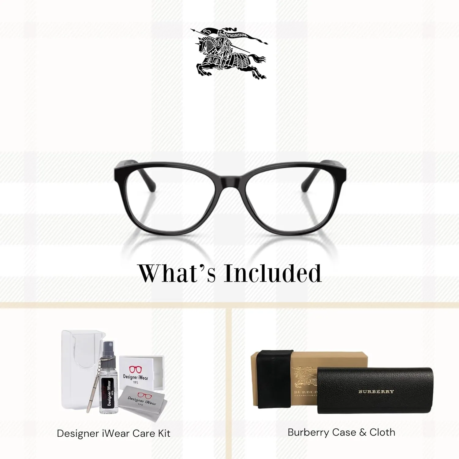 BURBERRY BE2172 Square Eyeglasses For Men For Women   BUNDLE with Designer iWear Eyewear Kit