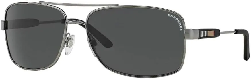 BURBERRY BE3074 Rectangle Sunglasses For Men   BUNDLE with Designer iWear Eyewear Kit