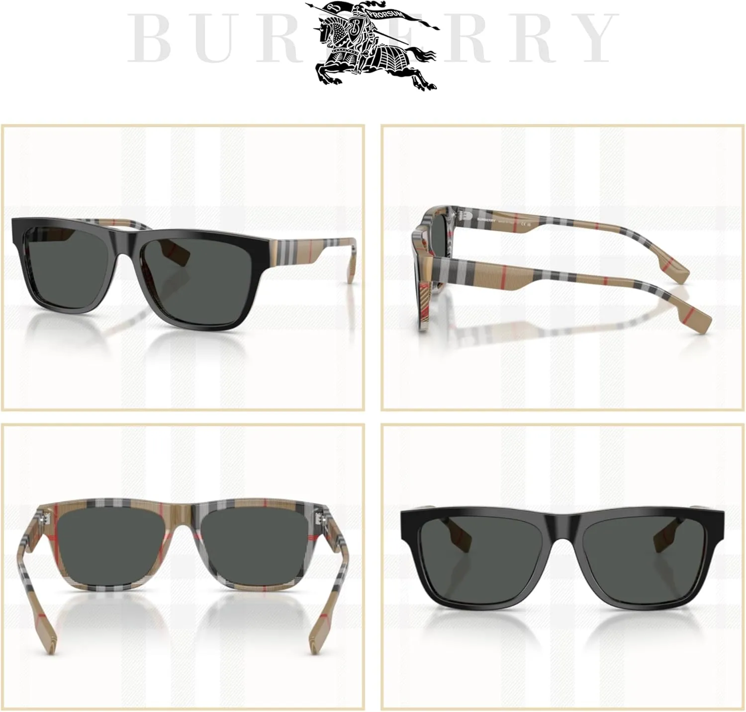 BURBERRY BE4293 Square Sunglasses For men For women   BUNDLE with Designer iWear Eyewear Kit