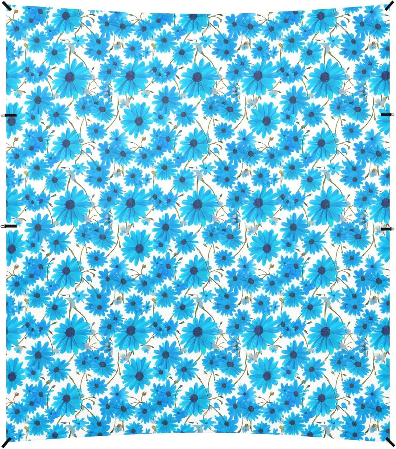 Burbuja Blue Daisies Beach Canopy Windproof Beach Tent Sun Shade with 4 Sandbags & Sand Shovel, Portable Sun Shelter for Family Camping Picnic