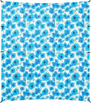 Burbuja Blue Daisies Beach Canopy Windproof Beach Tent Sun Shade with 4 Sandbags & Sand Shovel, Portable Sun Shelter for Family Camping Picnic
