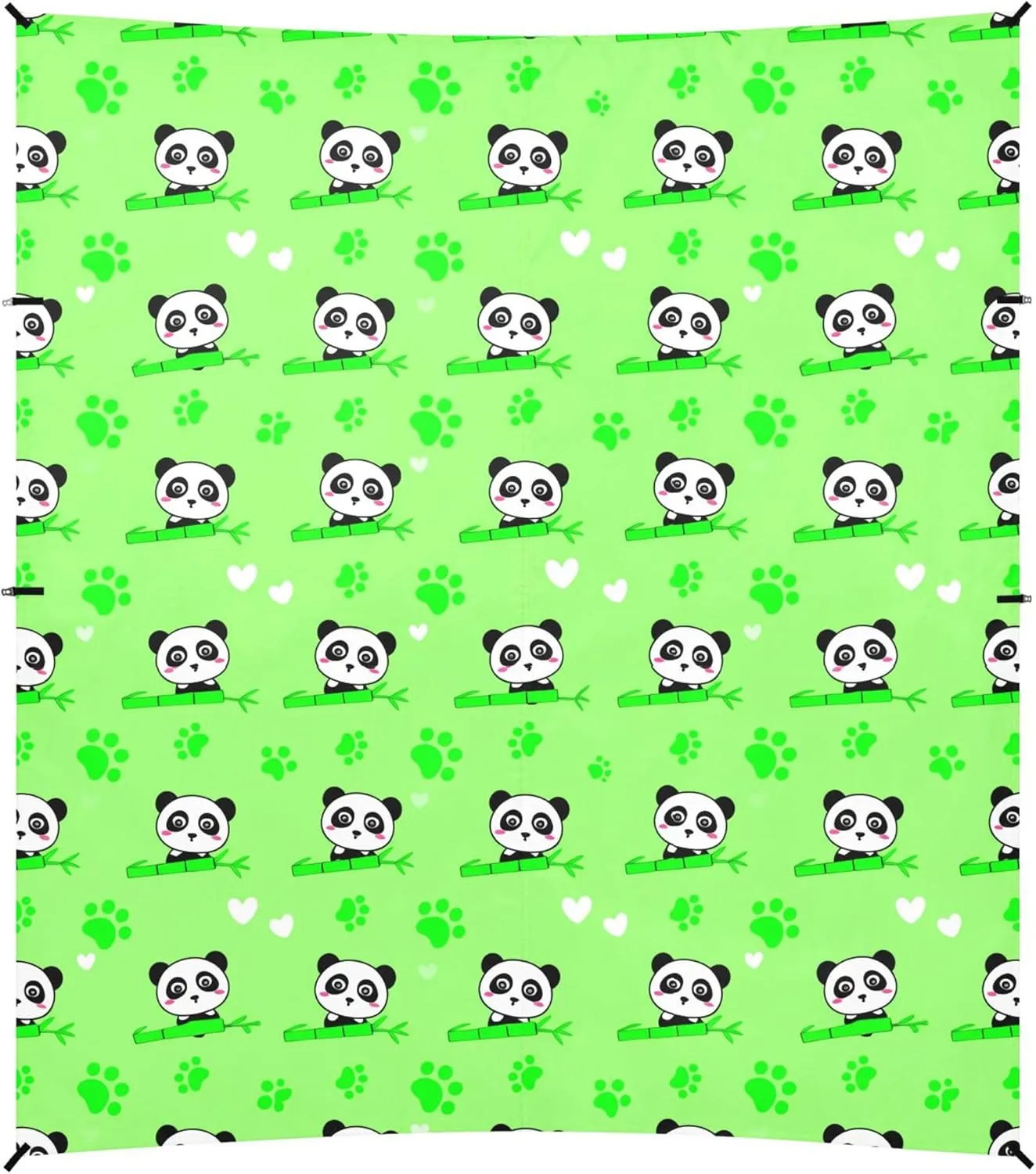 Burbuja Cartoon Pandas Beach Canopy Windproof Beach Tent Sun Shade with 4 Sandbags & Sand Shovel, Portable Sun Shelter for Family Camping Picnic
