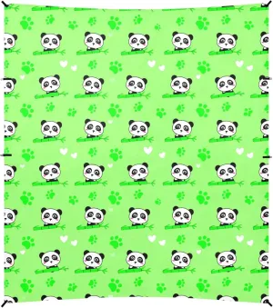 Burbuja Cartoon Pandas Beach Canopy Windproof Beach Tent Sun Shade with 4 Sandbags & Sand Shovel, Portable Sun Shelter for Family Camping Picnic