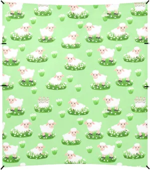 Burbuja Cartoon Sheep on Grass Beach Canopy Windproof Beach Tent Sun Shade with 4 Sandbags & Sand Shovel, Portable Sun Shelter for Family Camping Picnic