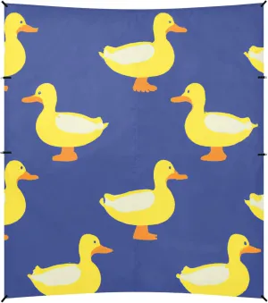 Burbuja Duck on Navy Beach Canopy Windproof Beach Tent Sun Shade with 4 Sandbags & Sand Shovel, Portable Sun Shelter for Family Camping Picnic