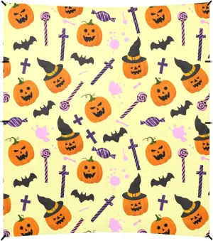 Burbuja Halloween Pumpkins Beach Canopy Windproof Beach Tent Sun Shade with 4 Sandbags & Sand Shovel, Portable Sun Shelter for Family Camping Picnic