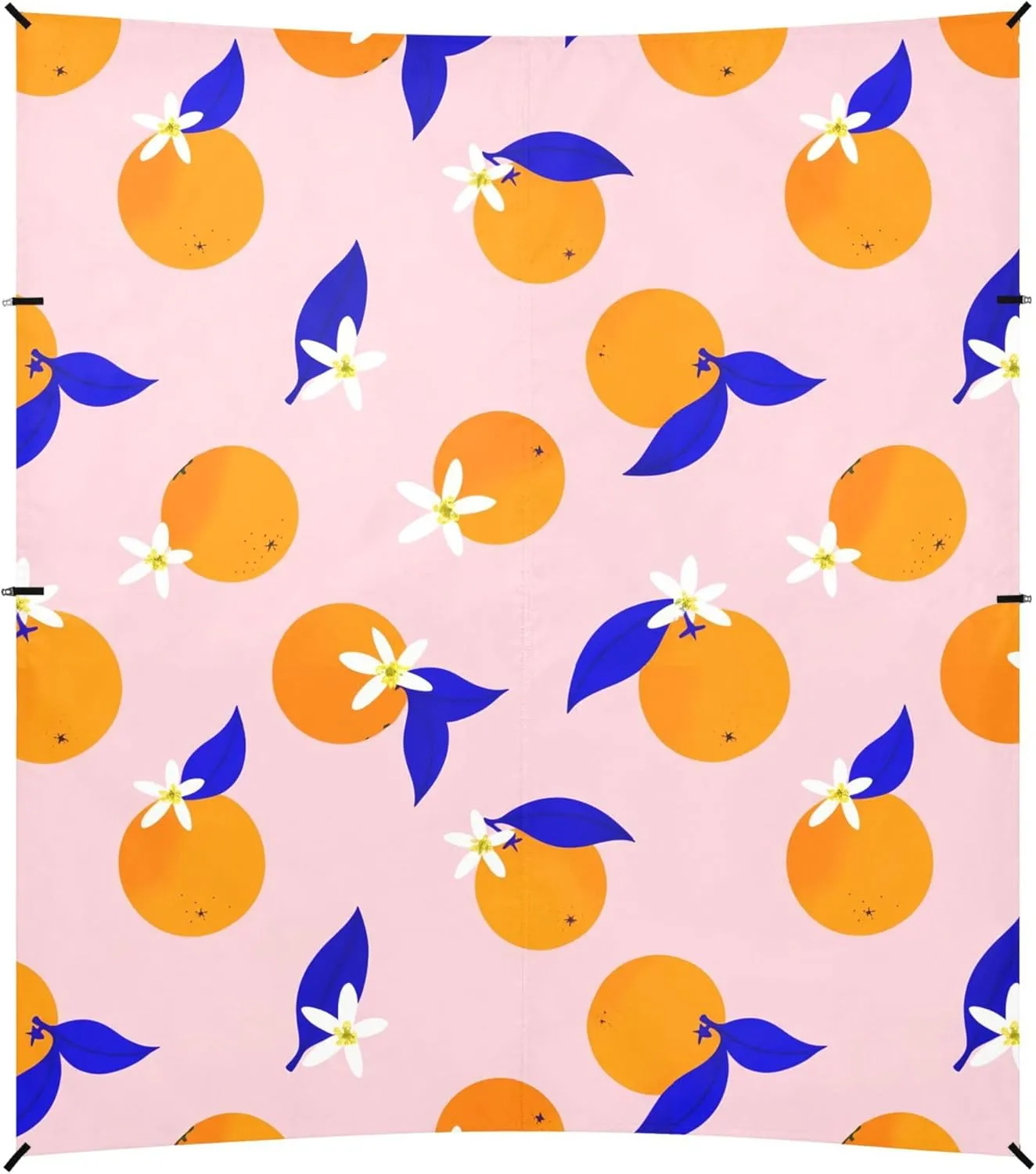 Burbuja Orange on Pink Beach Canopy Windproof Beach Tent Sun Shade with 4 Sandbags & Sand Shovel, Portable Sun Shelter for Family Camping Picnic