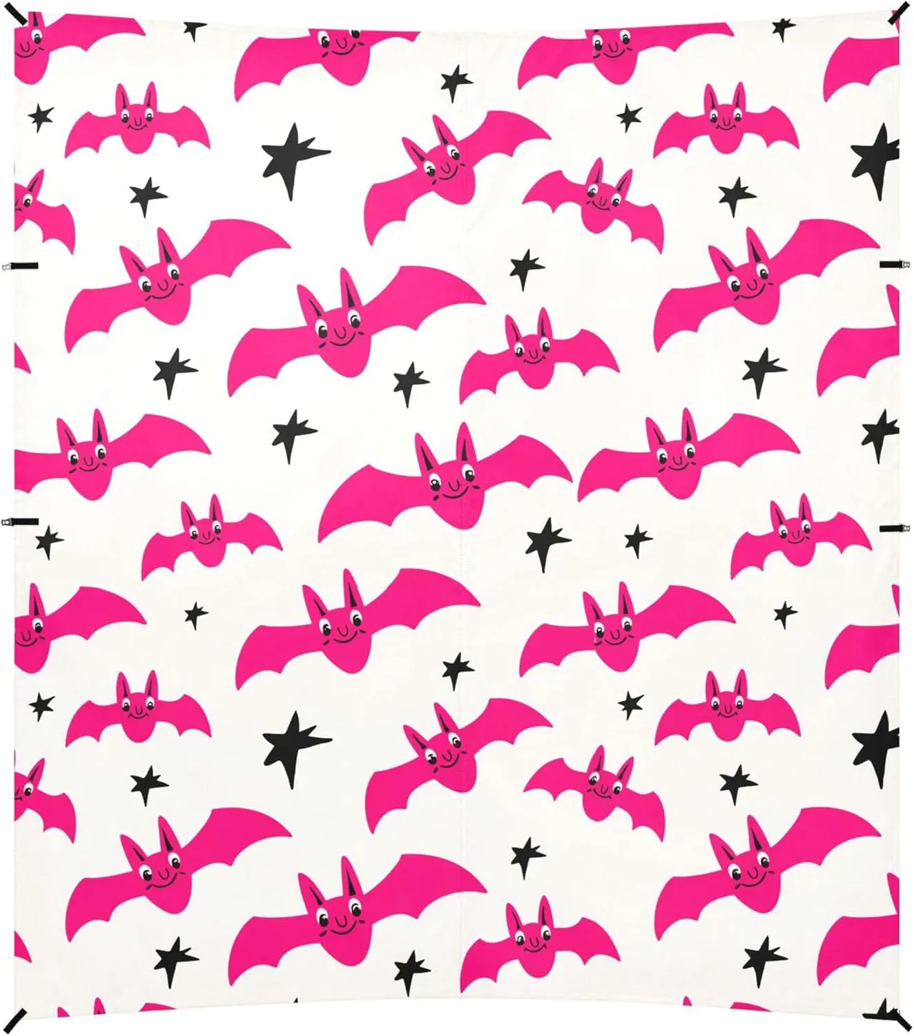 Burbuja Pink Bats Beach Canopy Windproof Beach Tent Sun Shade with 4 Sandbags & Sand Shovel, Portable Sun Shelter for Family Camping Picnic