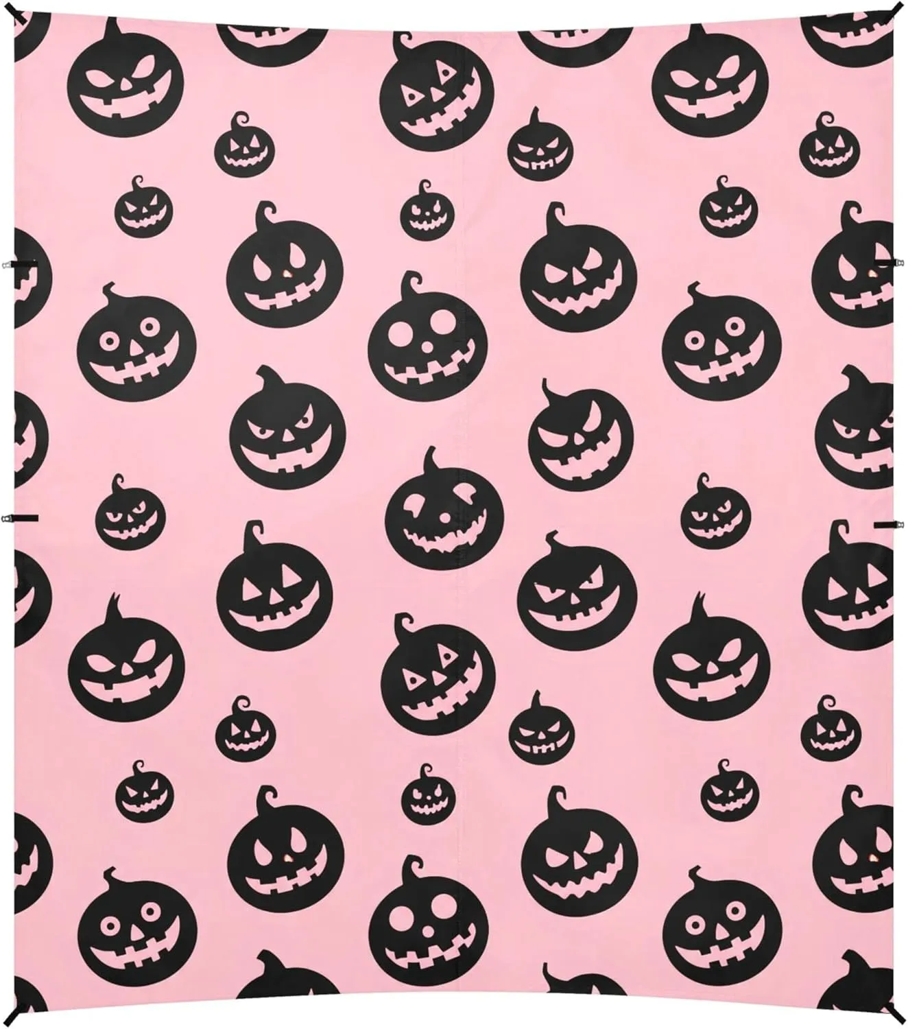 Burbuja Pumpkins on Pink Beach Canopy Windproof Beach Tent Sun Shade with 4 Sandbags & Sand Shovel, Portable Sun Shelter for Family Camping Picnic