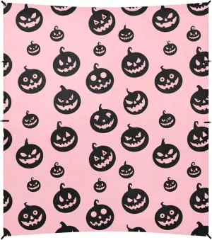 Burbuja Pumpkins on Pink Beach Canopy Windproof Beach Tent Sun Shade with 4 Sandbags & Sand Shovel, Portable Sun Shelter for Family Camping Picnic