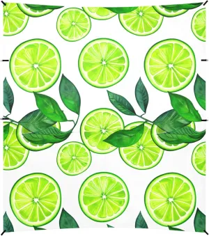Burbuja Watercolor Lime Slices Beach Canopy Windproof Beach Tent Sun Shade with 4 Sandbags & Sand Shovel, Portable Sun Shelter for Family Camping Picnic