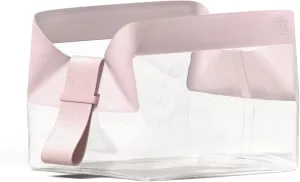 Cadence Parcel - Clear Dopp Kit with Magnetic Closure - Durable and Leak-Resistant Travel Toiletry Kit - TSA-Compliant & Modular Design - Small Hygiene Bag for Travel Essentials - 1 Qt - Rose