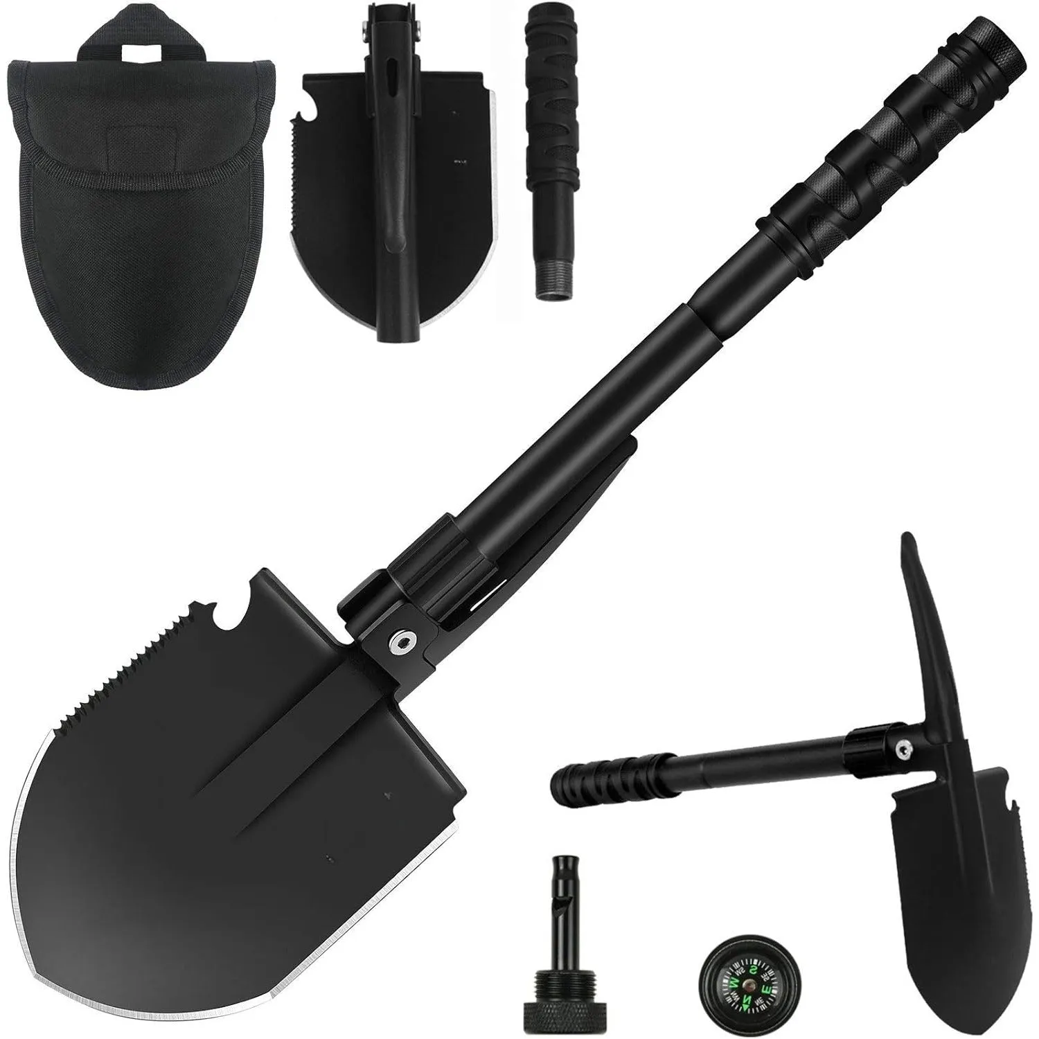 Camping Shovel,Shovel Folding, Portable, Multitool, Foldable Entrenching Tool, Collapsible Spade, for Backpacking, Trenching, Hiking, Survival, Car Emergency (Basic E-Tool)