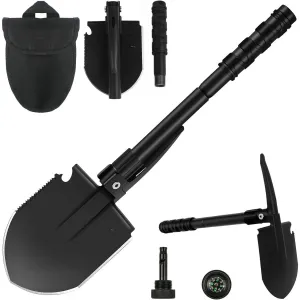 Camping Shovel,Shovel Folding, Portable, Multitool, Foldable Entrenching Tool, Collapsible Spade, for Backpacking, Trenching, Hiking, Survival, Car Emergency (Basic E-Tool)