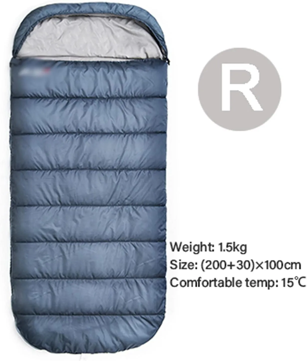 Camping Sleeping Bag,Large Camping Sleeping Bag Lightweight 3 Season Loose Widen Bag Long Size for Adult Rest Hiking Fishing (Color : GaryR)