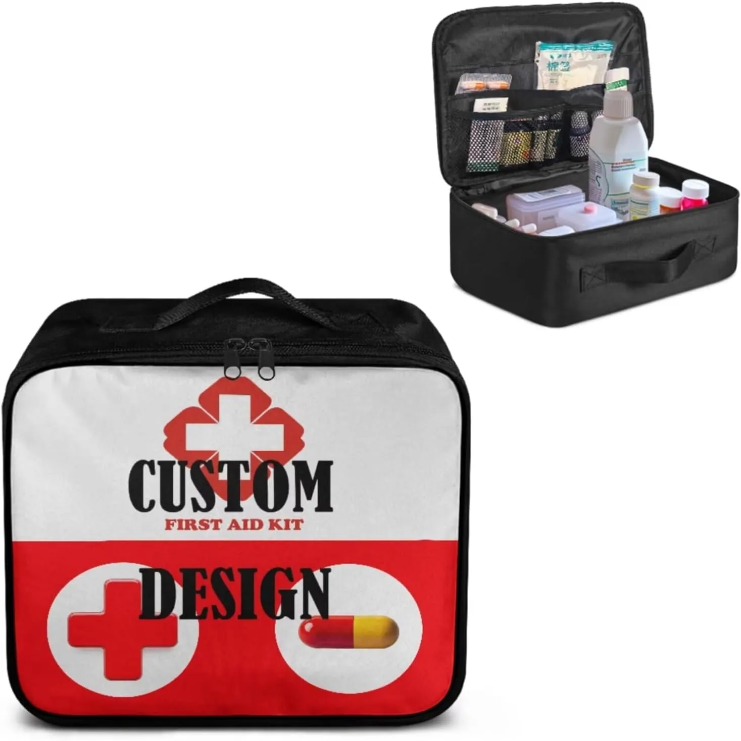 Can Be Personalized First Aid Kit Bag Empty Medical Kit Home Travel Workplace Car Dorm Essentials,Hunting Hiking Camping Gear (Bag Only) 11.02 x 9.64 x 4.92 IN
