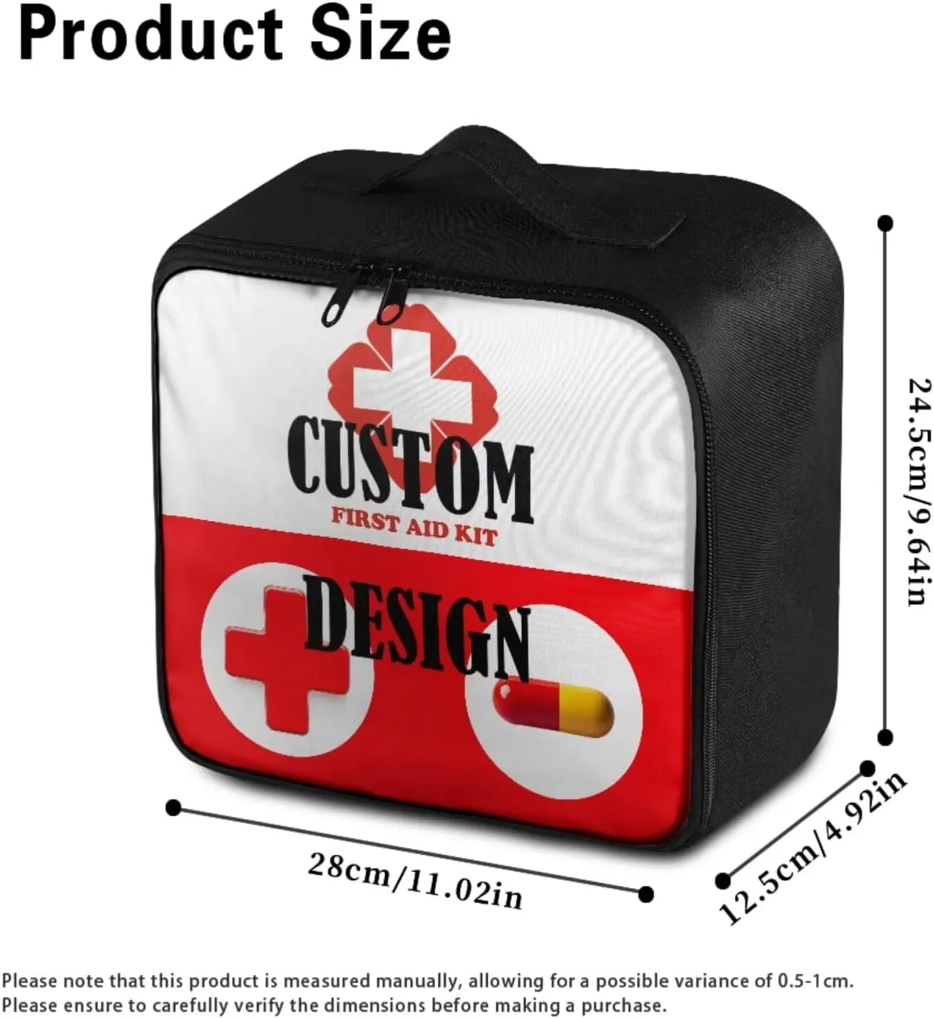 Can Be Personalized First Aid Kit Bag Empty Medical Kit Home Travel Workplace Car Dorm Essentials,Hunting Hiking Camping Gear (Bag Only) 11.02 x 9.64 x 4.92 IN