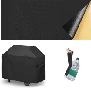 Canvas Patch Repair Kit 1200D Self-Adhesive Patches Waterproof Repair Kit Heavy Duty Polyester for Repairing Boat Cover,Pool Cover,RV Cover,Awnings,BBQ Cover,Sofas,15" x 10",2pcs,Black